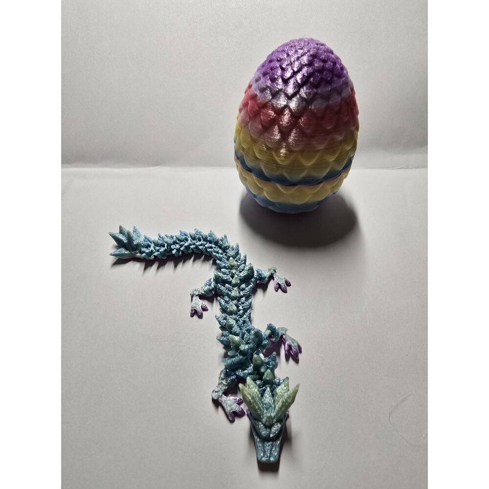 3D Printed Dragon in Egg Articulated Dragon 5"